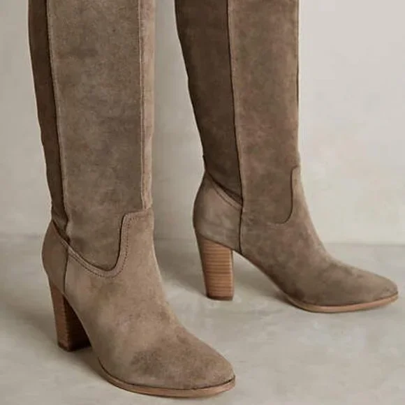 Sigerson Morrison NEW Boots Over-The-Knee Cuffed Tall Heel Suede Women's 11 - Picture 6 of 17